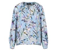 Marc Cain - Bluse mit Allover-Lilienprint - Femme - Blouses et Chemises - Bleu - Taille: 44 FR