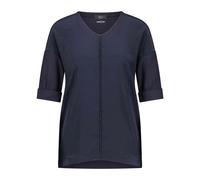 Marc Cain - Chemisier décontracté en mélange de coton - Femme - Blouses et Chemises - Bleu - Taille: 44 FR