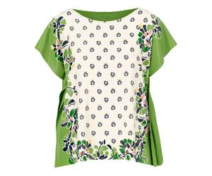 Marc Cain - Haut style blouse avec imprimé hibiscus - Femme - Blouses et Chemises - Multicolore - Taille: 40 FR