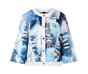 Marc Cain - Jacke mit Print - Femme - Vestes - Bleu - Taille: 46 FR