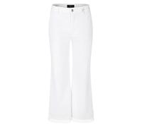 Marc Cain - Jean taille haute coupe large avec bordure en dentelle - Femme - Pantalons - Blanc - Taille: 40 FR