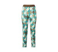 Marc Cain Leggings 'Sofia' turquoise / marron / blanc, Taille S