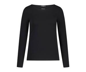 Marc Cain - Longsleeve Essentiel avec Détails Élégants - Femme - Tops - Noir - Taille: 38 FR