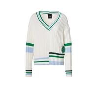Marc Cain Pull-over bleu ciel / vert / blanc cassé, Taille XXL