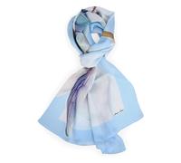 Marc Cain - Seidenschal mit Lilienprint - Femme - Accessoires - Bleu - Taille: ONE Size