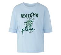 Marc Cain - Shirt mit Matcha-Print 'Rethink Together' - Femme - Tops - Bleu - Taille: 44 FR