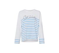 Marc Cain Sweat-shirt bleu ciel / blanc, Taille M