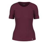 Marc Cain - T-shirt en coton stretch à manches courtes - Femme - Tops - Rouge - Taille: 38 FR