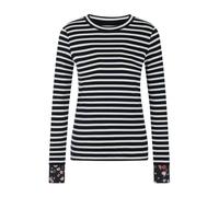 Marc Cain - T-shirt rayé maritime - Femme - Tops - Noir - Taille: 42 FR