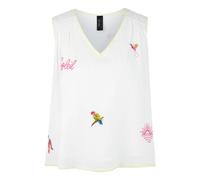 Marc Cain - Top ample avec des écussons brodés - Femme - Tops - Blanc - Taille: 40 FR