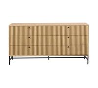 Marc - commode 6 tiroirs - bois - pieds en métal - Bois