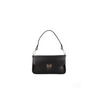 Marc Ellis New York Sac à bandoulière pour femme en cuir véritable Made in Italy 21 x 12 x 3 cm, Noir et or., Taille unique