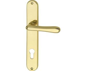 Marc Hesi 1022.15 a.002.m Poignée de Elegant 22 sur plaque longue Cylindre profilé Distance Pour épaisseur de porte 38-43 mm, 88 mm, laiton poli