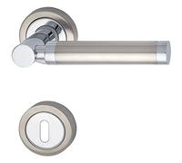 Marc Hesi Poignée de Kronos avec rosace BB Multicolore Barbe, Zamak chromé/Inox, 1510.160.219.m