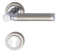 Marc Hesi Poignée de Kronos avec rosace PZ Cylindre profilé en zamak Chromé/Inox, 1510.16 a.219.m