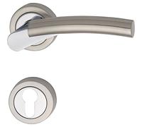 Marc Hesi Poignée de Mind avec rosace PZ Cylindre profilé en zamak Chromé/Nickelé Mat, 1124.16b.062.m