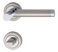 Marc Hesi Poignée de ODIN avec rosace WC, laiton chromé/Inox, 1900.16 W.219.m