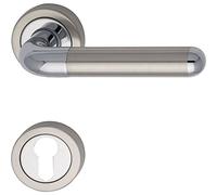 Marc Hesi Poignée de Zeus avec rosace PZ Cylindre profilé laiton chromé/Inox, 1710.16 a.219.m