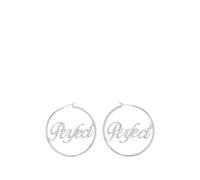 Marc Jacobs - Boucles d'oreilles créoles 'Perfect' Script - Femme - Accessoires - Gris - Taille: ONE Size