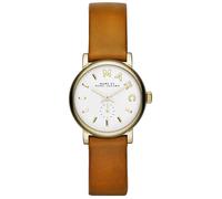 Marc Jacobs Femme 26mm Bracelet Cuir Marron Quartz Cadran Blanc Montre MBM1317