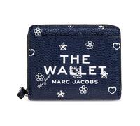 Marc Jacobs - Portefeuille Pliable en Cuir - Femme - Accessoires - Bleu - Taille: ONE Size