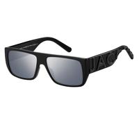 Marc Jacobs Unisex Marc Jacobs MARC LOGO 096/S 08A/T4 Lunettes de soleil Injecté Noir Argent Carré Miroir
