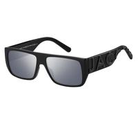 Marc Jacobs Unisex MARC LOGO 096/S 08A/T4 Lunettes de soleil Injecté Noir Argent Carré Miroir