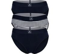 Marc O Polo Slips femme, pack de 3 - Brief, ceinture avec logo, Organic Coton Stretch bleu foncé L