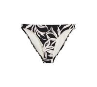 Marc O'Polo Bas de Bikini pour Femme Abstract Floral Noir/Coton Blanc - Taille L