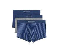 Marc O'Polo Lot de 3 boxers rétro pour homme - En coton respirant et élastique - Avec logo - Taille élastique, Pantalon rétro Trunk Essentials Iris Ink/Grey Mel/Blue Stripe, XXL