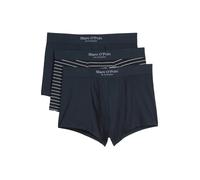 Marc O'Polo Lot de 3 boxers rétro pour homme - En coton respirant et élastique - Avec logo - Taille élastique, Pantalon rétro Trunk Essentials Dark Navy/Dark Navy Stripe, XXL