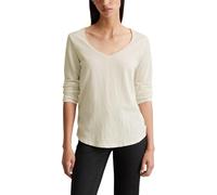 Marc OߴPolo Denim Femmes t-Shirt Long en Coton Biologique à col en V, Blanc (Silky White), XS