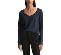Marc OߴPolo Denim Femmes t-Shirt Long en Coton Biologique à col en V, Bleu (Scandinavian Blue), S