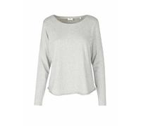 Marc OߴPolo Denim femmes t-shirt long en coton biologique à col bateau, Gris (Stone Melange), M