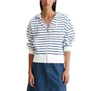 Marc O'Polo Denim Veste Sweat à Rayures en Coton Bio pour Femme, Bleu, M