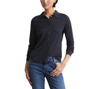 Marc OߴPolo Femmes Blouse en Jersey avec élasthanne col Kent, Bleu (Manic Midnight), L