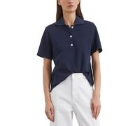 Marc OߴPolo Femmes Polo à Manches Courtes en Coton Biologique Regular fit, Bleu (Cloudless Night), L