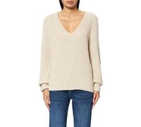 Marc OߴPolo Femmes Pull en Coton Biologique à col en V, Blanc Cassé (Sandy Melange), XL
