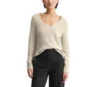 Marc OߴPolo Femmes Pull en Coton Biologique à col en V, Blanc Cassé (Sandy Melange), XL