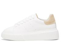 Marc OߴPolo Femmes Sneaker Plate en Cuir à Plateforme, Blanc (White Cotton/Light Dusty Sand), 38