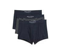 Marc O'Polo Lot de 3 boxers rétro pour homme - En coton respirant et élastique - Avec logo - Taille élastique, Pantalon rétro Trunk Essentials Dark Navy/Dark Navy Stripe, M