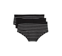 Marc O'Polo Lot de 3 Culottes pour Femme, Noir à Rayures Noires, XL