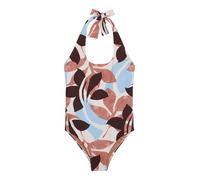 Marc O'Polo Maillot de bain ' Breezy Leaf ' bleu clair / brun foncé / rouge orangé / blanc, Taille S