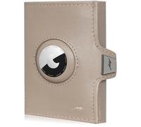 Marc Peter® Jupiter Airtag Portefeuille en cuir véritable avec compartiment à monnaie - Petit portefeuille Airtag pour homme avec RFID - Mini portefeuille Apple Airtag pour homme, taupe, MINI MÜNZFACH