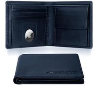 Marc Peter® Oslo Portefeuille en cuir véritable pour homme avec protection RFID - Grand portefeuille - 13 compartiments - Portefeuille pour homme - Portefeuille en cuir véritable, Nappa bleu avec