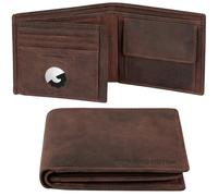 Marc Peter® Oslo Portefeuille en cuir véritable pour homme avec protection RFID - Grand portefeuille - 13 compartiments - Portefeuille pour homme - Portefeuille en cuir véritable, Braun Hunter avec