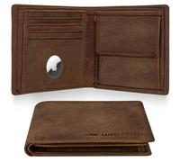 Marc Peter® Oslo Portefeuille en cuir véritable pour homme avec protection RFID - Grand portefeuille - 13 compartiments - Portefeuille pour homme - Portefeuille en cuir véritable, Brun vintage avec