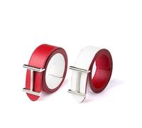 Marc Tchou Ceinture en cuir pour femme, rouge, 90