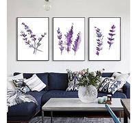 marca generica Aquarelle Provence Lavande Affiche Fleurs Mur Art Imprimer Nordique Toile Peinture Minimaliste Image Salon Décoration Sans Cadre-40x50cmx3