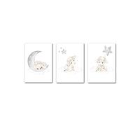 marca generica Dessin animé bébé animal photo mouton pépinière affiche et impression mur Art toile peinture nordique enfant enfant chambre décoration sans cadre-40x50cmx3